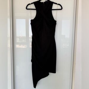 Formal Asymmetrical Wedding Guest Black Cross-Front Dress - Worn Once